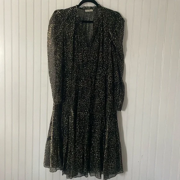 slim fit dress slacks Ulla Johnson Black Floral dress